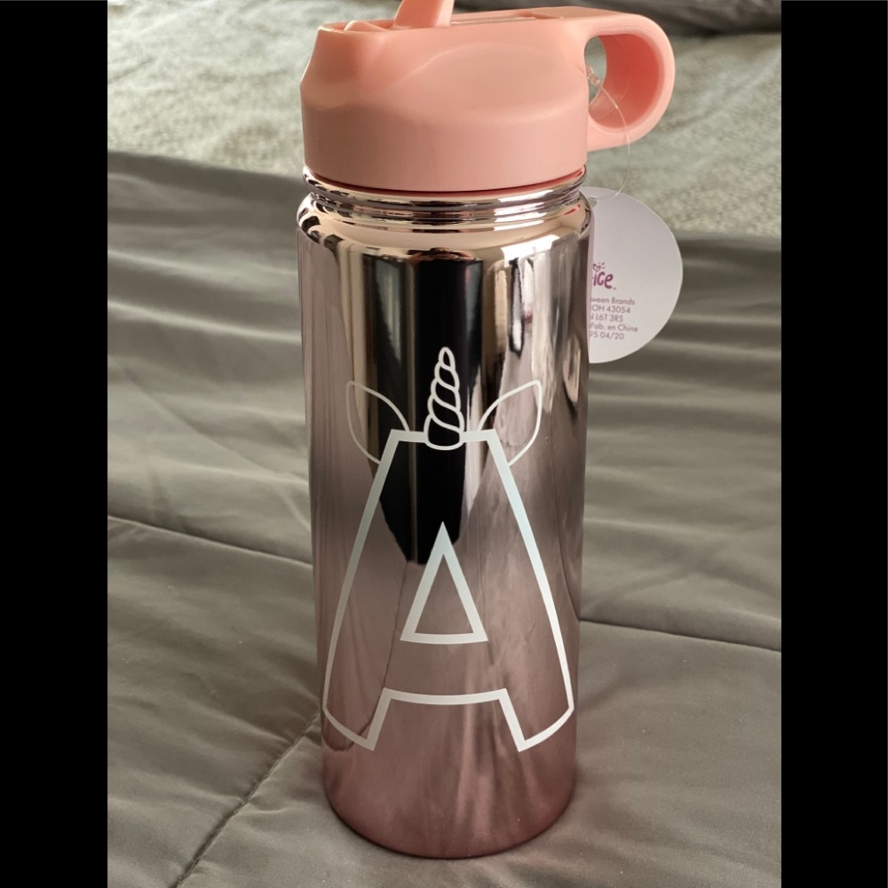 Justice initial water bottle